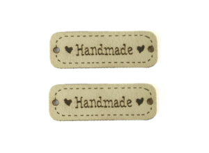 2 metki ekoskóra handmade kremowy