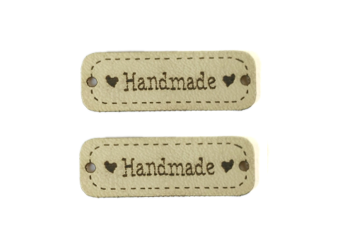 metki ekoskóra handmade kremowe
