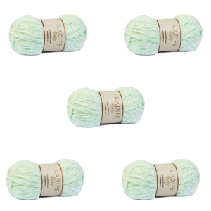 5 motków - 100g włóczka pluszowa Kadife Baby miętowa 004, paczka