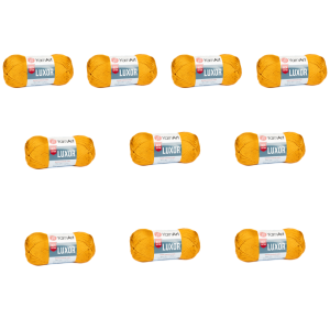 10 motków - 50g włóczka bawełna YarnArt Luxor 1227 musztardowy, paczka