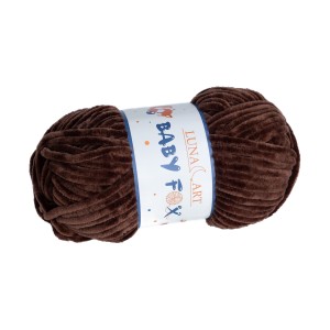 100g włóczka pluszowa Baby Fox ciemny brąz 40
