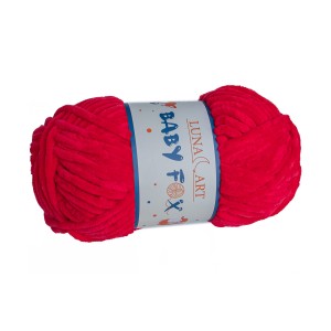 100g włóczka pluszowa Baby Fox czerwona 08