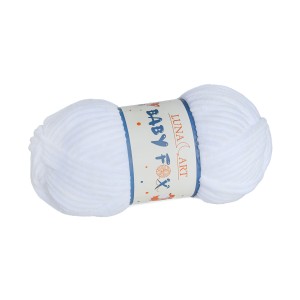 100g włóczka pluszowa Baby Fox biała 01