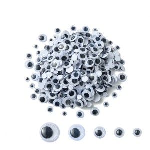 500 szt. oczka, oczy ruchome, zestaw 5 rozmiarów 6mm, 7mm, 8mm, 10mm, 12mm