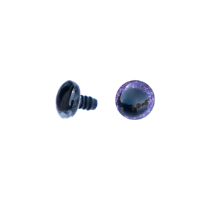1 para oczka zaciskowe 16mm oczy brokatowe "zezowate" fioletowe
