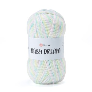 100g włóczka akryl YarnArt Baby Dream seledyn, biel, turkus 5242