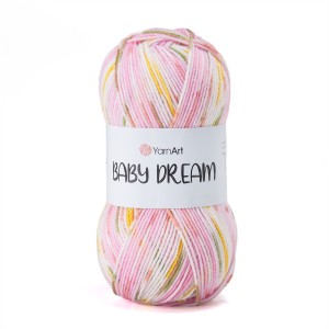 100g włóczka akryl YarnArt Baby Dream róż, żółty, beż 5239