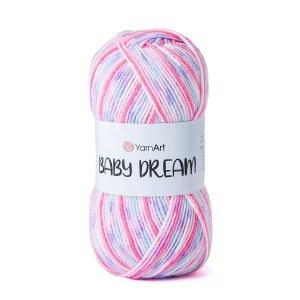 100g włóczka akryl YarnArt Baby Dream róż biel fiolet 5235