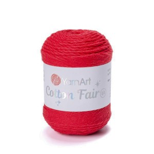 50g włóczka, cienka bawełna YarnArt Cotton Fair 8/4 czerwona 5547