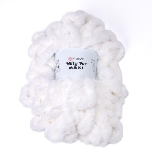 300g bardzo gruba włóczka futerkowa YarnArt Nifty Fur MAXI biała 6701