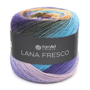 100g kolorowa włóczka 100% wełna YarnArt Lana Fresco fiolet turkus 8106