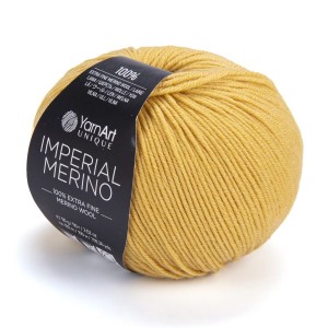 50g włóczka 100% wełna extrafine YarnArt Imperial Merino żółta 3309