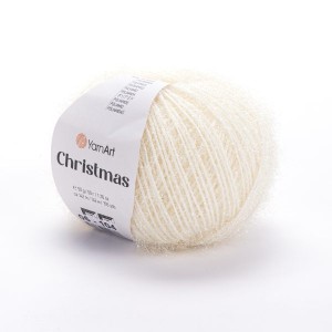 50g włóczka fantazyjna, poliamid YarnArt Christmas kremowa 06