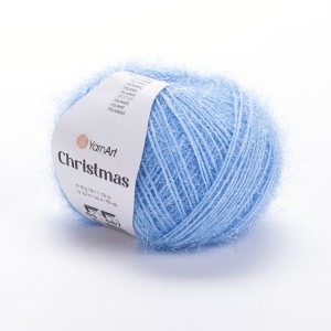 50g włóczka fantazyjna, poliamid YarnArt Christmas błękitna 03
