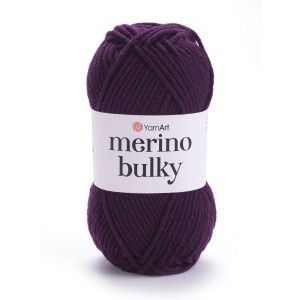 100g gruba włóczka 25% wełna YarnArt Merino Bulky ciemny fiolet 10094