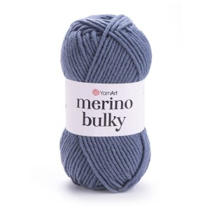 100g gruba włóczka 25% wełna YarnArt Merino Bulky stalowy 3088