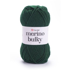 100g gruba włóczka 25% wełna YarnArt Merino Bulky ciemna zieleń 590