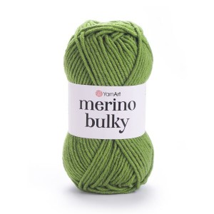 100g gruba włóczka 25% wełna YarnArt Merino Bulky jasnozielona 098