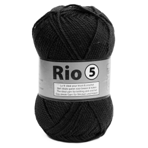 100g włóczka Lammy Yarns gruba 100% bawełna merceryzowana Rio 5 001 czarny