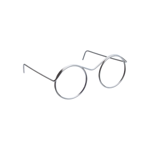 1szt. metalowe okulary dla lalki, misia, miniaturowe 5,4cm srebrne