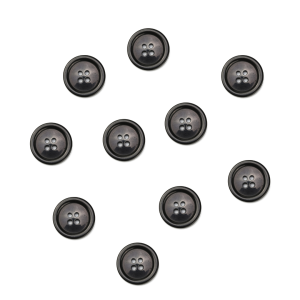 10szt guziki 4 dziurki plastikowe 18mm, czarne