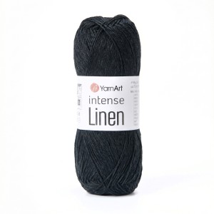 50g włóczka len wiskoza YarnArt Intense Linen czarna 4135
