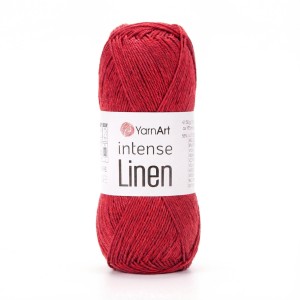 50g włóczka len wiskoza YarnArt Intense Linen czerwona 4115