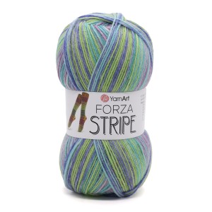 100g wełna włóczka skarpetkowa YarnArt Forza Stripe zieleń błękit 2804