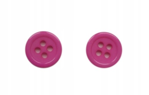 małe guziczki plastikowe 11mm ciemnoróżowe