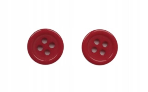 małe guziczki plastikowe 11mm czerwone