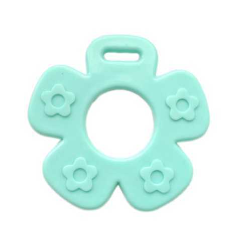 gryzak dodatek do zabawek kwiatek turkusowy